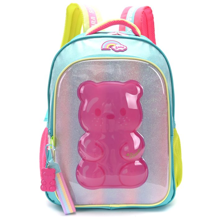 Mochila Think Happy Gummie bear big con llavero 32x45x15cm 18 Pulg. x1u.