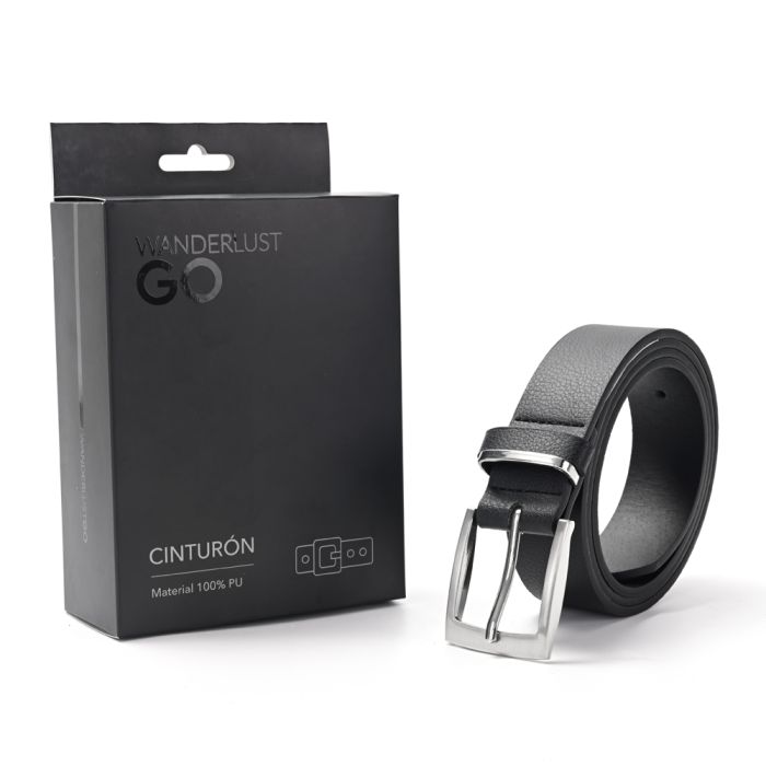 Cinturon pase 35 herrajes plata. Incluye caja - x1u