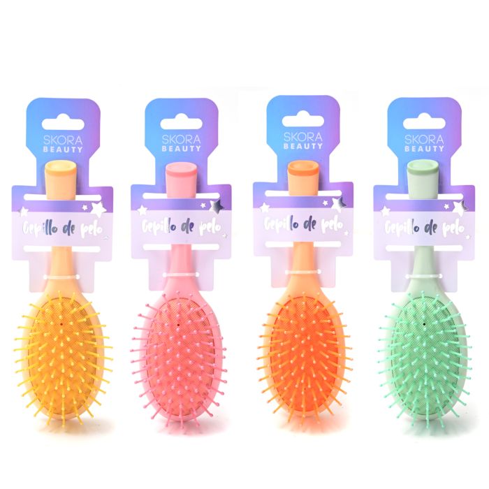 Cepillo de pelo neumatico ovalado de colores x1u