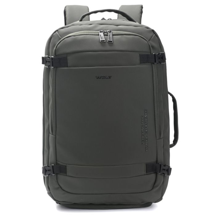 Mochila Travel Go WDLT Army 18 pulg compartimento acolchado portanotebook.expandible. bolsillo ocu