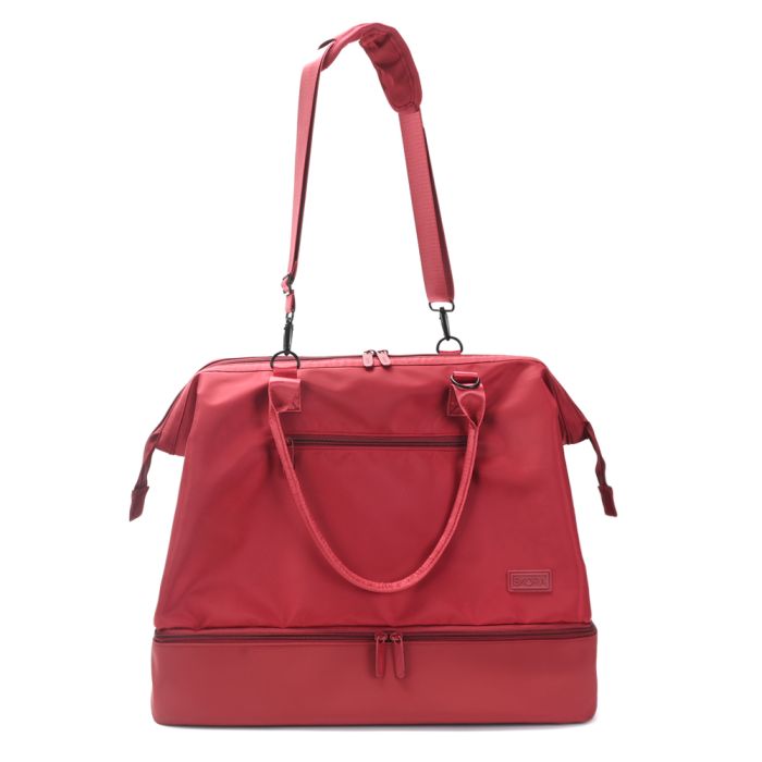 Bolso Weekender Skora Bs As Cherry 16 pulg con compartimento acolchado portanotebook, bolsillo con
