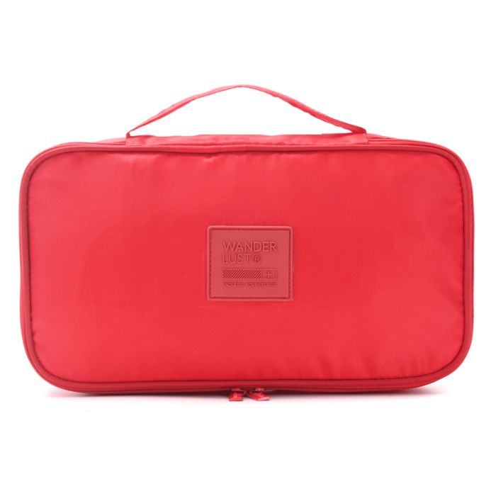 Organizador Wanderlust Cherry con varios compartimentos con cierre 26x14x8.5cm - x1u
