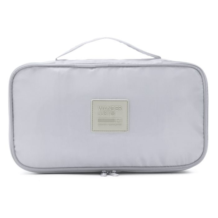 Organizador Wanderlust Gris con varios compartimentos con cierre 26x14x8.5cm - x1u