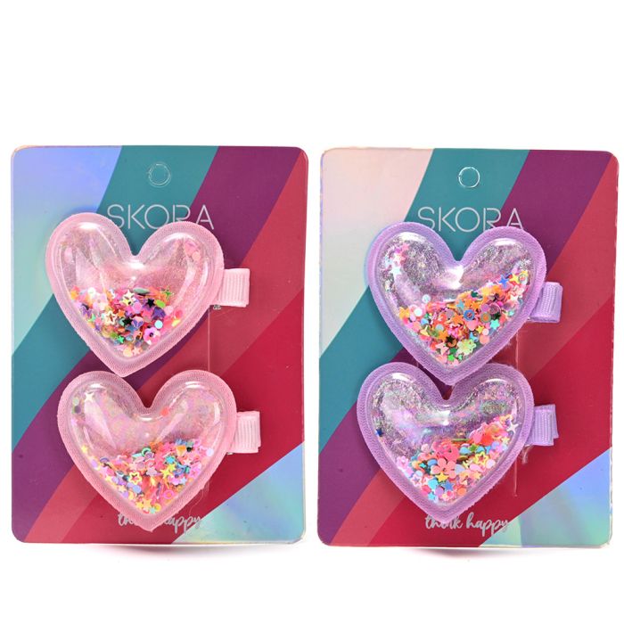 Tic Tac infantil corazon con lentejuelas x2u