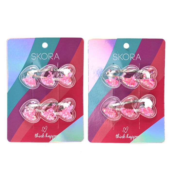 Tic Tac infantil corazon con lentejuelas x2u