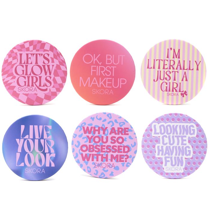 Espejo de bolso estampado x1u