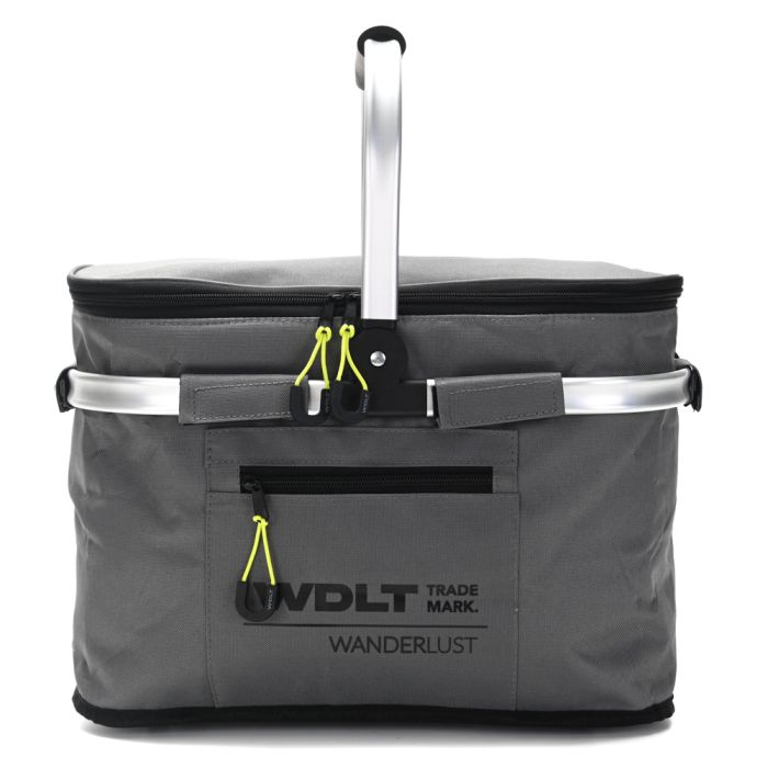 Canasto WANDERLUST 43x26.5x28cm asa y estructura de aluminio forreria isotermica x1u
