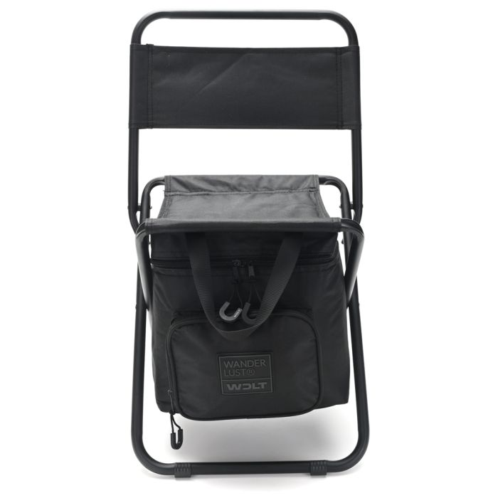 Banco plegable WDLT con tiras de bolso. Respaldo y conservadora incorporada ABIERTO 31x29x 60cm PL
