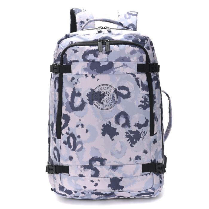 Mochila Travel SKR Animal Print compartimento acolchado portanotebook,expandible,bolsillo oculto e