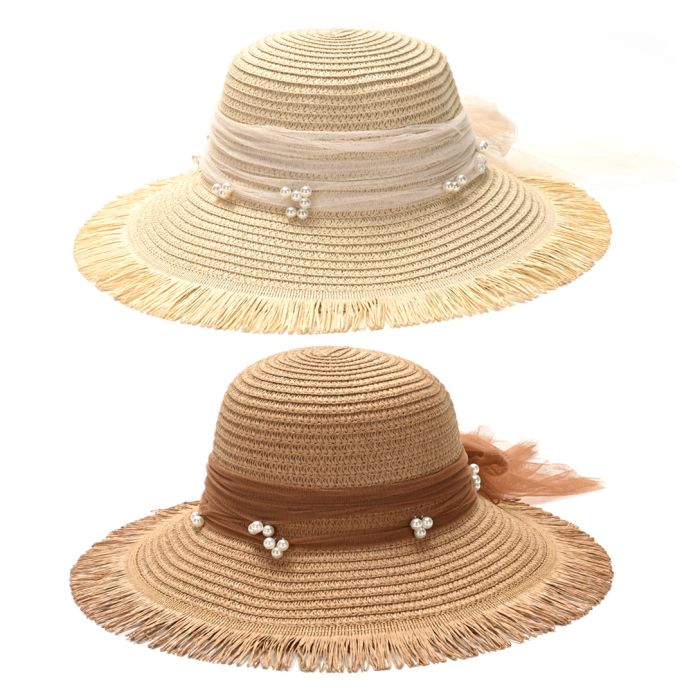 Sombrero mujer capelina borde desflecado SKR x1u