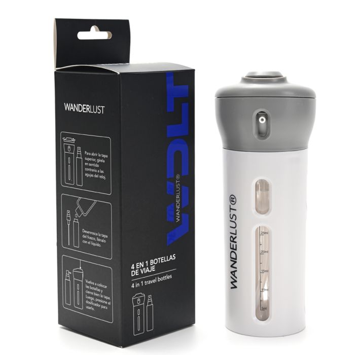 Set Envases Para Rellenar Viaje X 4 Unidades con almacenamiento de 45ml Wanderlust x1u
