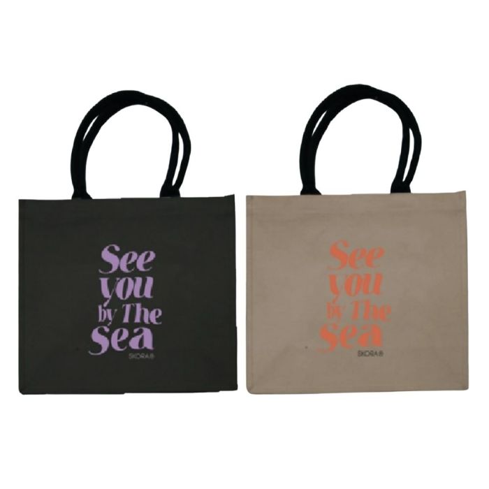 Bolso playero SKR rectangular con estampa 40x32x14cm x1u