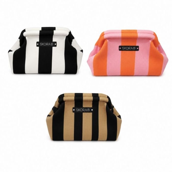Portacosmetico SKR tejido rayado 28x11cm x1u