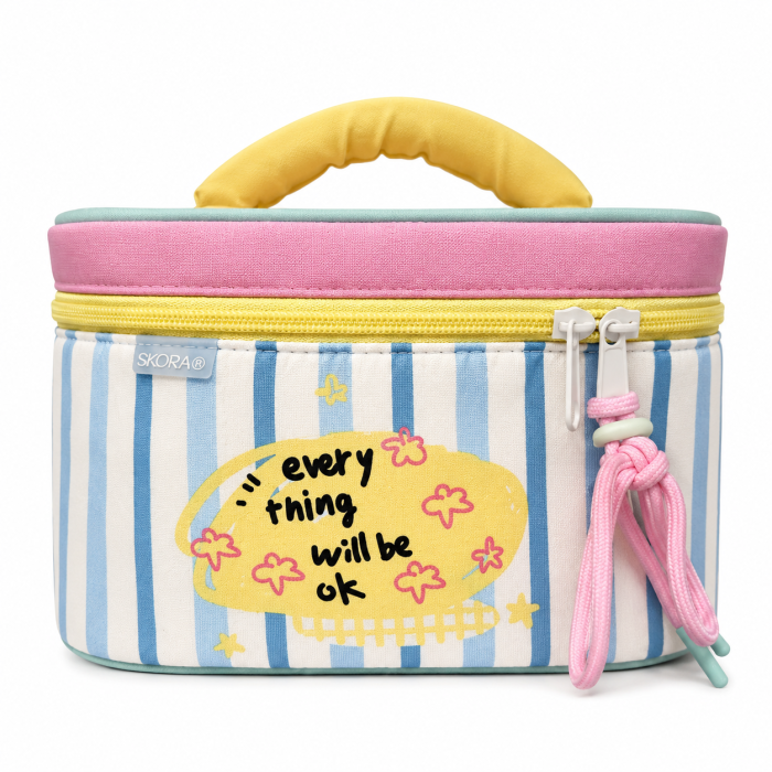 Portacosmetico SKR maletin rayado estampado 23x13x15cm x1u