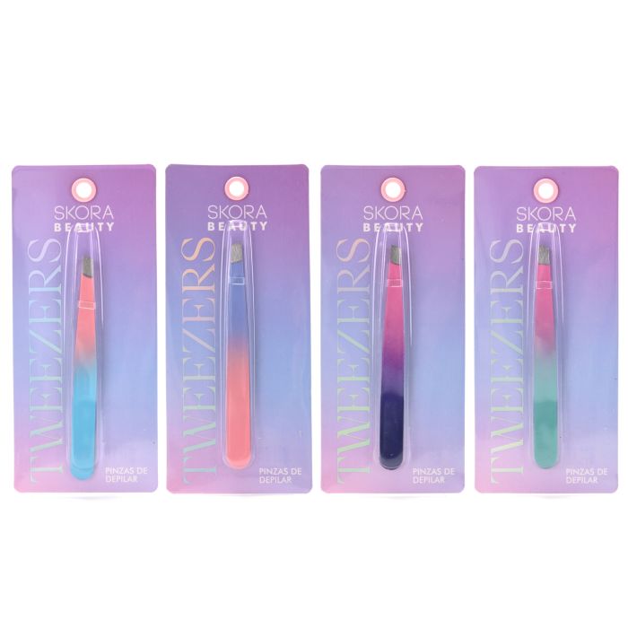 Pinza de depilar diseño bicolor x1u