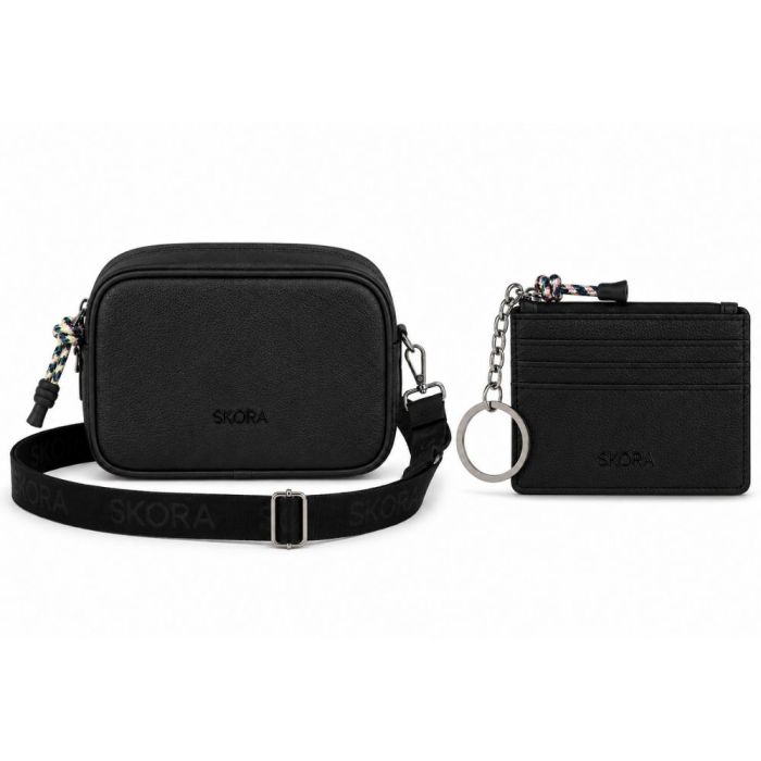 Set en caja SKR bandolera 21x14x7cm y llavero tarjetero x1u