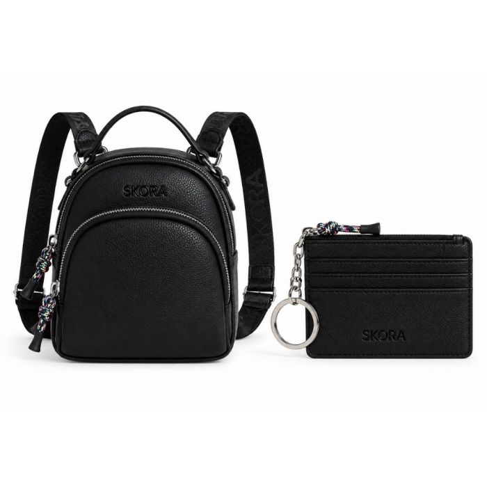 Set SKR Mochila doble función 20x19x18cm y llavero tarjetero x1u