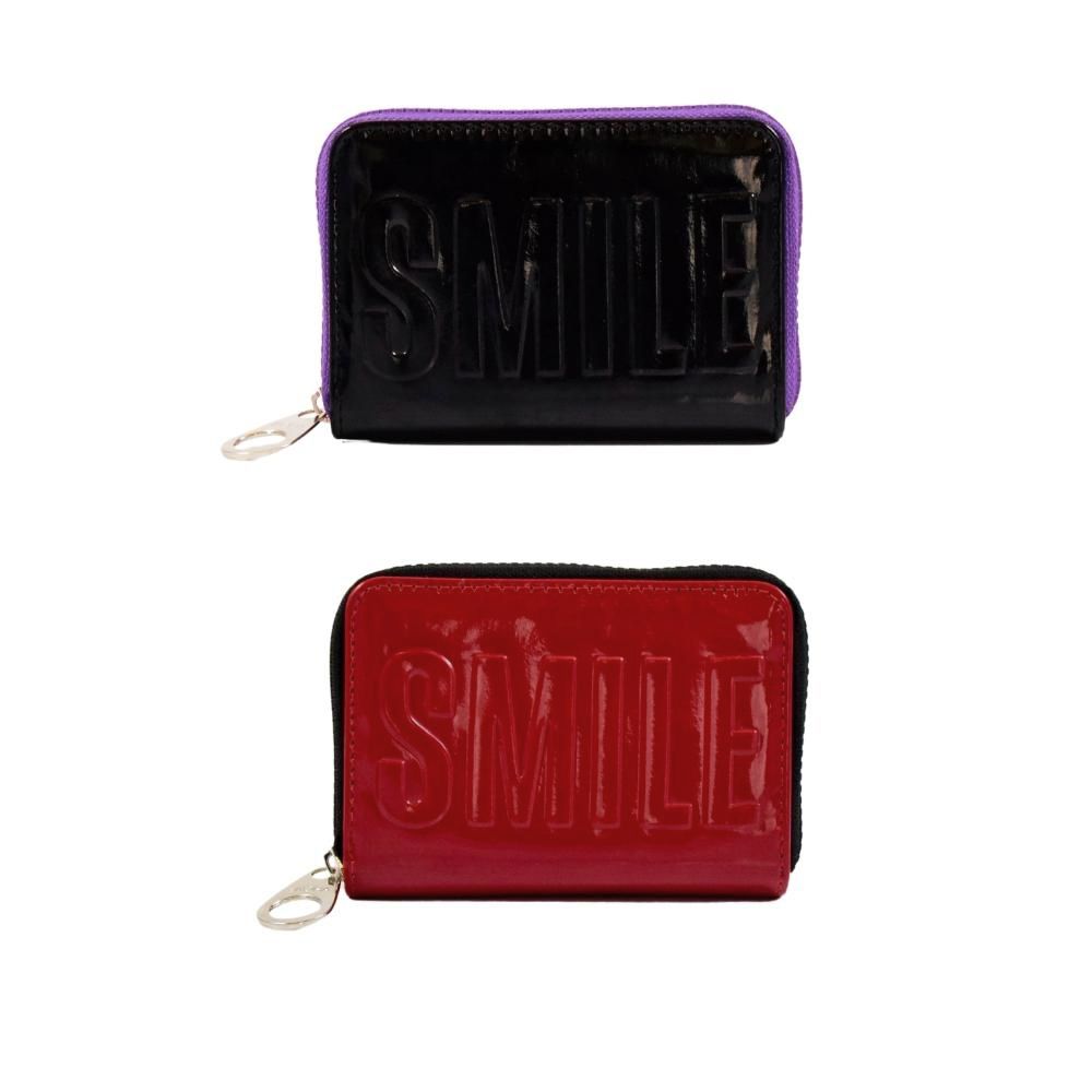 Billetera charol Smile con caja 13x9.5cm x1u